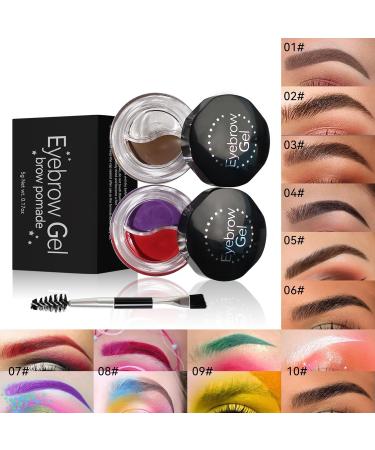  JUDEWY Eyebrow Gel Kit - 2 in 1 Eyebrow Tint Cream and Waterproof Eyeliner Gel with Eyebrow Brush Eyebrow Colour for Stage (7) - Buy Online on GoSupps.com