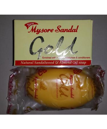 Mysore Sandal Gold Soap 125g (Pack of 4) - Purest Sandalwood Soap with Natural Almond Oil - TFM 80% - Suitable for All Skin Types - Zero Dryness - Buy Online on GoSupps.com