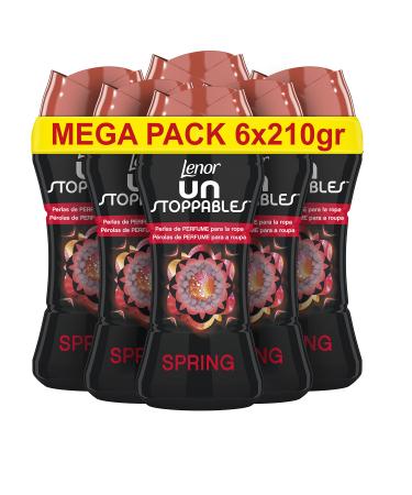 Lenor Unstoppables Perfume Pearls for Clothes 90 Washes (6 x 210 g) Spring Scent Orange 210 g (Pack of 6)