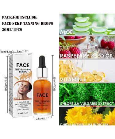 Mikabila (01)30ml Self Tanning Drops Self Tanning Face Drops Medium Add Self Tanning Drops to Skin Care Natural Ingredients Self Tan Drops for Face Gradual Fake Tan Face Serum - Buy Online on GoSupps.com