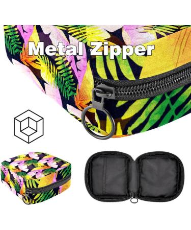 Colorful Tropical Leaf Storage Bags for Women's Bandages & Menstrual Pads - Portable Organizer for School & Office - Buy Online on GoSupps.com