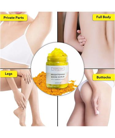 Brightening Bikini Scrub For Body Care Intimate Exfoliating Body Scrub For Dark Spots Ingrown Hair Treatment For Bikini Area Bump Eraser Bikini Area Exfoliator for Women Turmeric Scrub 10oz - Buy Online on GoSupps.com