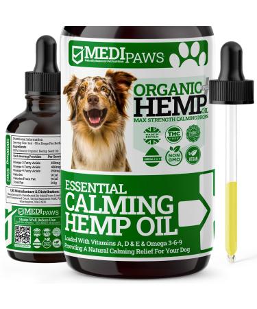 MediPaws Dog Calming Hemp Oil Supplement | For Dog Emotions Dog Barking | Omega 3 6 9 | Supports & Maintains Healthy Joints | Add To Food Or Chew's | 50ml