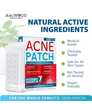 Hyaluronic Acid Acne Patches with Salicylic Acid & Tea Tree Oil - 120 Invisible Zit Stickers for Cystic Acne & Blemishes - Buy Online on GoSupps.com