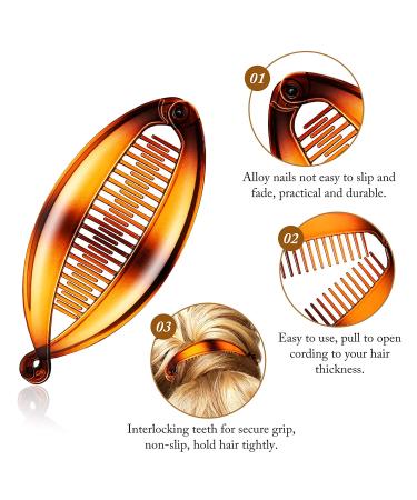 9-Piece Flexible Plastic Banana Hair Clips for Women - Ponytail Holder Comb Set - Buy Online on GoSupps.com
