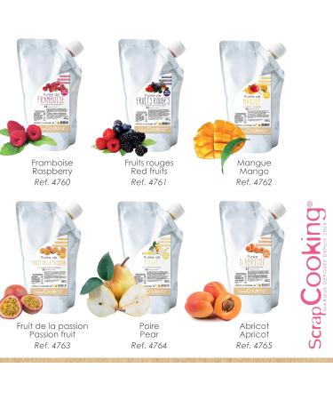 ScrapCooking 4763 Passion Fruit Pur e 500 g Fruit Pur e for Pastry Macaroons Mousses Jellies Cakes Ganaches Toppings Coulis Ice Cream Cocktails - Buy Online on GoSupps.com