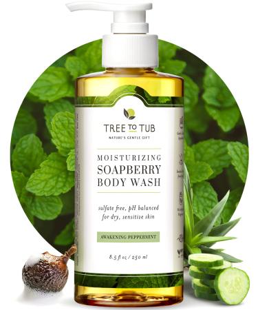 Tree To Tub Peppermint Body Wash for Sensitive Skin & Dry Skin - pH Balanced Moisturizing Body Wash  Hydrating Sulfate Free Vegan Body Soap for Women & Men w/Organic Shea Butter  Natural Aloe Vera Awakening Peppermint 8.... - Buy Online on GoSupps.com