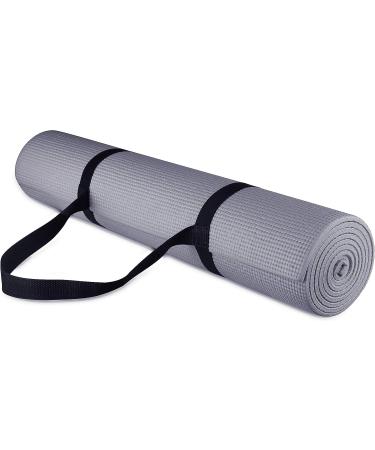 BalanceFrom 1/4-Inch High Density Anti-Tear Yoga Mat Set - Gray Mat with Carrying Strap & Yoga Blocks - Buy Online on GoSupps.com