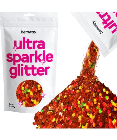 Hemway Premium Ultra Sparkle Glitter Multi Purpose Metallic Flake For Arts Crafts Nails Cosmetics Resin Festival Face Hair - Bronze Brown Hologrographic - Super Chunky (1/8 "0.125" 3mm) 100g / 3.5oz Bronze Brown Holographic Super Chunky - 100g