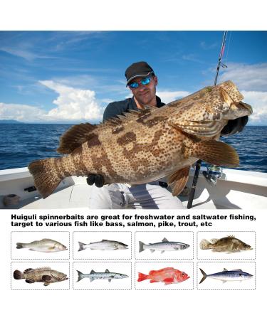Huiguli Spinner Blinker Set - 10 Lifelike Fishing Baits with Triplet Hooks for Trout Perch Salmon Pike & Walleye - Premium Spinner Bait - Buy Online on GoSupps.com