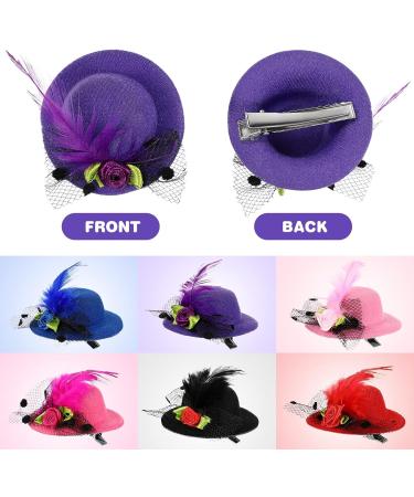 Gadpiparty Mini Hat Hair Clips - 12 Pcs Small Top Hat Fascinator Barrettes for Kids, Toddler Party Costume Accessory - Buy Online on GoSupps.com