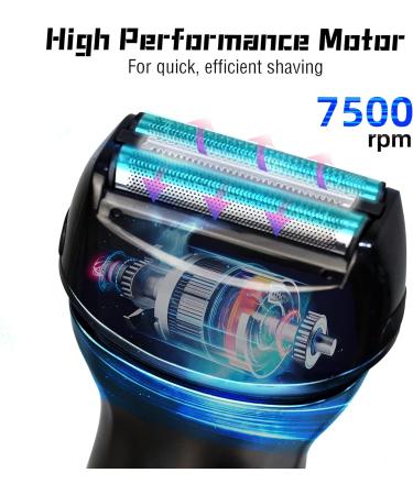 Foil Shaver for Men - Rechargeable Electric Razor | Wet & Dry Waterproof IPX6 | Body Shaver with Pop-up Beard Trimmer & LED Display - 8200 RPM Performance - Buy Online on GoSupps.com