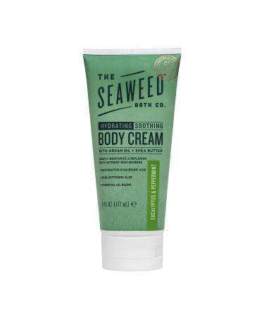 Hydrating Soothing Body Cream - Eucalyptus & Peppermint Scent | The Seaweed Bath Co. 6 oz | Vegan, Paraben-Free - Buy Online on GoSupps.com