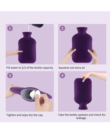 Samply 2L Hot Water Bottle with Soft Cover - Neck & Shoulder Pain Relief - Hot/Cold Therapy for Hand & Feet - Purple/Dark Purple - Buy Online on GoSupps.com