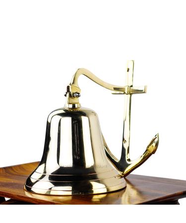 10" Brass Anchor Bell - Nautical Ship Boat