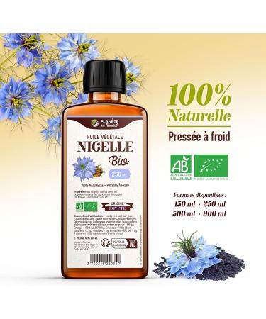 Nigelle Organic Oil 150 ml Plan te au Naturel Pure Natural and Cold Pressed Food Hair Body Nails - Buy Online on GoSupps.com