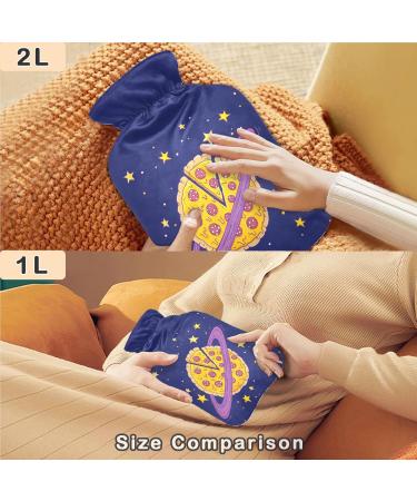 NAANLE Cartoon Pizza Planet 1L Heat Bottle - Transparent Hot Water Bottle for Bed Hand & Foot Pain Relief | Heat & Cold Therapy - Buy Online on GoSupps.com