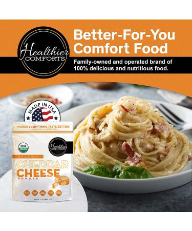 Organic Cheddar Cheese Powder | Gluten Free, Kosher, Keto-Friendly | Non-GMO, Antibiotic & Hormone Free | Perfect for Popcorn, Mac and Cheese, Pasta & Sauces (7 oz) - Buy Online on GoSupps.com