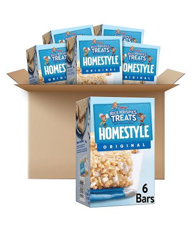 Kellogg's Rice Krispies Treats Homestyle, Crispy Marshmallow Squares, Original, Lunch Box Snack, 6.98oz Box(Pack of 6, 36 bars total)