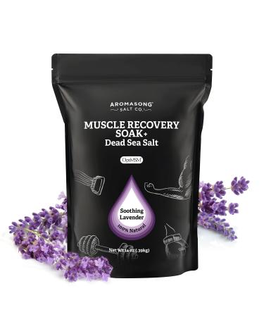 Aromasong Muscle Recovery Bath Soak with Dead Sea Salt  OptiMSM  Magnesium Flakes & Essential Oils for Post Workout Soreness - Made in USA - 14 oz. Bag Bath Salt for Pain Relief. Natural Lavender 14 Ounce