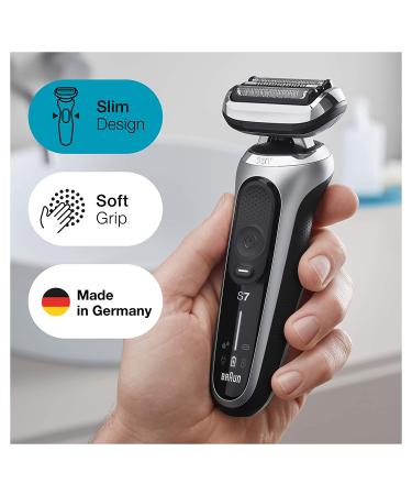 Braun Series 7 7027cs Electric Razor for Men - Waterproof Foil Shaver with Beard Trimmer, Rechargeable & Travel Case - Silver - Buy Online on GoSupps.com