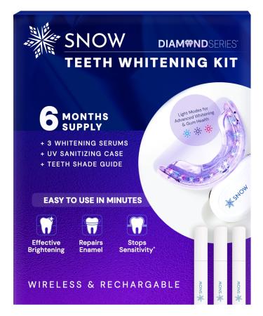 SNOW Diamond Wireless Whitening Kit - Sensitive Teeth Whitening Kit - Whitens & Repairs Teeth - 6 Months of Whitening Treatment - Gentle & Enamel Safe