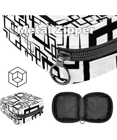 Menstrual Bag Zipper - Stylish Napkin & Tampon Collection Bag for Women & Girls | Black Box - Buy Online on GoSupps.com