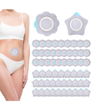 60pcs Castor Oil Belly Button Patch Self-Adhesive Belly Button Cover Navel Patches Sticker Highly Absorbent Disposable Bandage Tape Leak-Proof Castor Oil Pack Wrap Pads (Star+Flower)