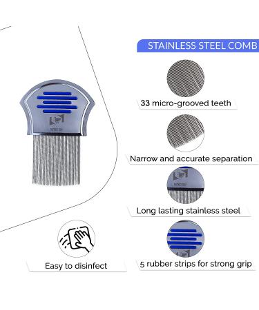 Trendy Lice Comb Pack of 3 for Head Lice, Dandruff, Eggs & Nits Treatment - Fine Metal & Double Sided Plastic - Ideal for Thick Hair - Buy Online on GoSupps.com