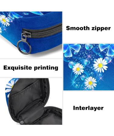 Buy Stylish Menstruation Pad Bag with Zipper - Women s Tampon & Napkin Collecting Bags (Blue Butterflies Daisies Floral Designs) - Durable & Convenient for Girls - Buy Online on GoSupps.com