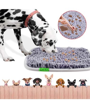 LAMTWEK Snuffle Mat for Dogs 17 x 21 - Interactive Feed Game for Boredom and Stress Relief - Machine Washable Grey - Buy Online on GoSupps.com