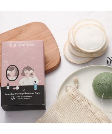 Make-up remover pads reusable bamboo cotton pads environmentally friendly soft round for all skin types with laundry bag plus e-book