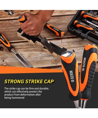 Elevon 10pcs Wood Chisel Set 6pcs Wood Chisel Heat-Treated Cr-V Alloy Blades with1 Honing Guide and 1 Sharpening Stone and 2 Carpenter Pencils for Woodworking - Buy Online on GoSupps.com