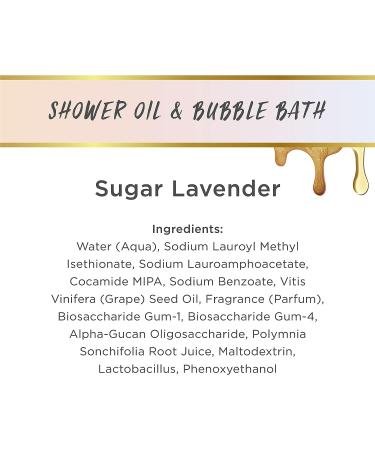 LaLicious Sugar Lavender Shower Oil & Bubble Bath - Topical Probiotics & Grapeseed Oil - 10oz Bottle - Buy Online on GoSupps.com