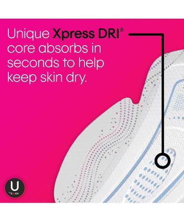 U by Kotex CleanWear Ultra Thin Pads with Wings - Heavy Absorbency 120 Count (3 Pack) - Buy Online on GoSupps.com