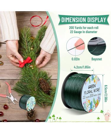 Floral Wire 22 Gauge Green Flexible Paddle Florist Wire - 200 Yards for Christmas Wreaths, Garland, and Flower Arrangements - Buy Online on GoSupps.com