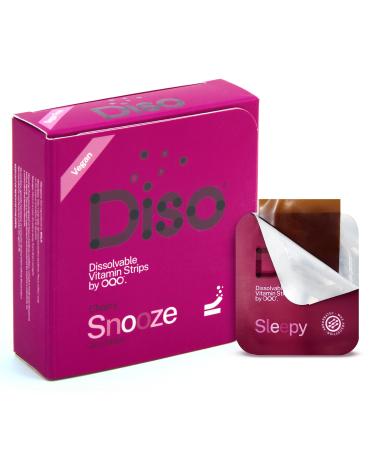 OQO - Diso - Dissolvable Snooze Strips - Box of 30 Oral Thin Strips Single Serve Pouches Multi Nutrients Improve Sleep Duration Vegan Overall Health Maximum Absorption Gluten Free (Cherry)