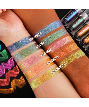 Liquid Glitter Eyeshadow | Long-Lasting Chameleon Pigment & Holographic Neon Duo Chrome - #01 Sunshine - Buy Online on GoSupps.com