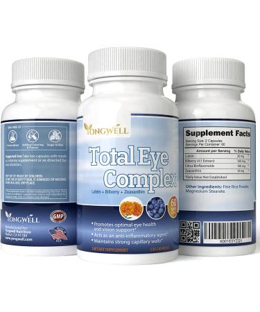 Eye Health Support: Total Eye Complex with Lutein, Bilberry, and Zeaxanthin - 120 Capsules - Buy Online on GoSupps.com