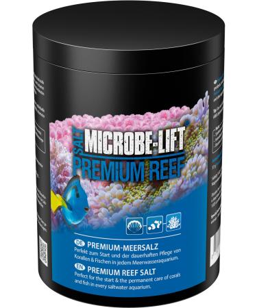 Microbe -Lift Premium Reef Salt - 1 kg - quality sea salt for optimal coral care in seawater aquariums quickly soluble supports long -term coral growth and health.White 1 kg