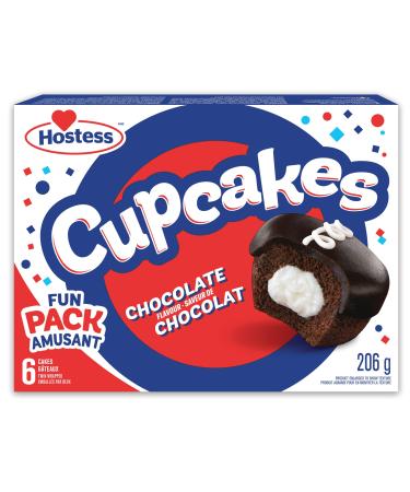 Hostess Chocolate Flavour Cupcakes Contains 6 Cupcakes, 206g/7.3oz Imported from Canada