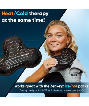 ZENKEYZ Copper Shoulder Brace - Compression Recovery Support for Men & Women - Torn Rotator Cuff, Tendonitis, Dislocation, Pain Relief - Black, S/M - Buy Online on GoSupps.com