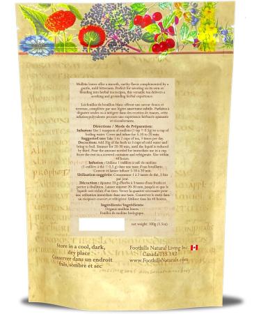 Foothills Naturals Mullein Leaf Cut Organic -100g 200+ Servings - Buy Online on GoSupps.com