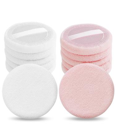 Sibba 12 pieces Blush loose powder squad women face setting body make-up soft velor sponge beauty blender mini portable finger applicator holder Small fluffy marker (white pink) 12 pieces white & pink - Buy Online on GoSupps.com