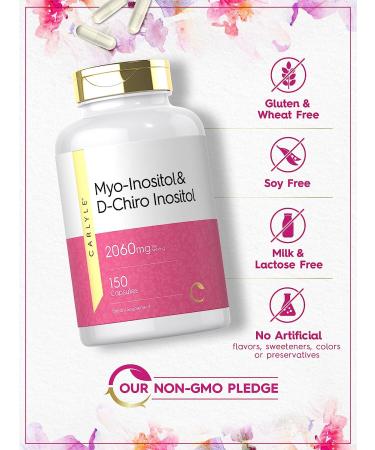 Carlyle Myo-Inositol & D-Chiro Inositol 2060mg | 150 Capsules | Non-GMO & Gluten-Free Supplement - Buy Online on GoSupps.com