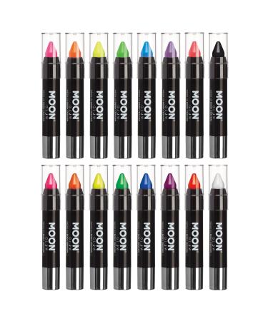 Moon Glow neon-UV face painting/body chalk make-up for the face and body pastel colors and intense colors lights up light under UV lighting (1 piece)) - Buy Online on GoSupps.com