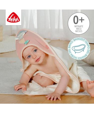 Fehn Baby Mermaid Bathing Towel - Pink Hooded Poncho for Toddlers 0+ Months | Soft Terry Towel 80x80 cm - Buy Online on GoSupps.com