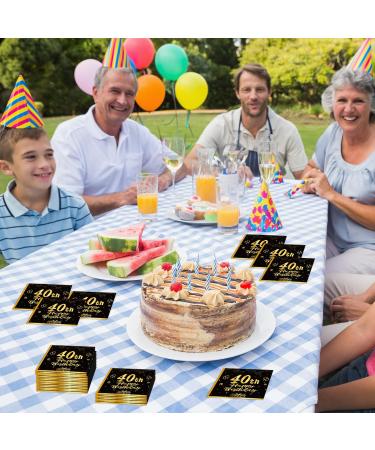 40 Black & Gold Birthday Napkins - Elegant 33x33cm Party Supplies for Men & Women - Perfect for 40th Birthday Decorations - Buy Online on GoSupps.com