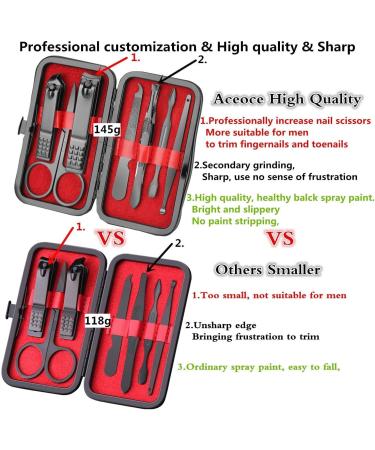 8-in-1 Stainless Steel Manicure Set for Men - Travel Size Nail Clippers & Pedicure Kit - Red Personal Care Gift - Buy Online on GoSupps.com