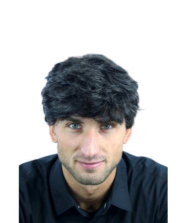 WIG ME UP Wig men's wig short wavy very thick dark brown slightly grey mottled CM-195-3+613